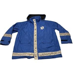 Vintage Pro Tuff Hi Viz Paramedic EMT Jacket Size XL EMS Blue Reflective